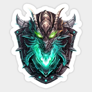 Glowing Alien Dragon Head Shield Sticker